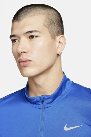 Nike Dri-Fit Pacer Çeyrek Fermuarlı Erkek Mavi Antrenman Üstü