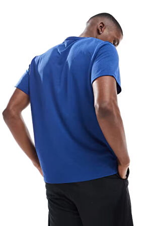 Nike Dri-Fit Uv Miler Ss Erkek Mavi Spor Tişört
