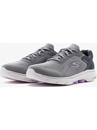 Skechers Go Walk 7 - Cosmic Waves Kadın Gri Yürüyüş Ayakkabısı 125215 Gylv