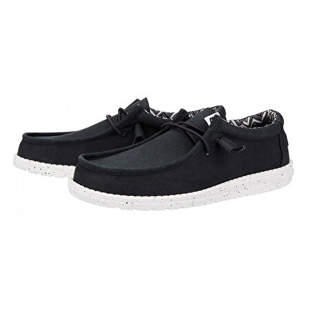 Erkek Sneaker ( Günlük) HD.40700  Hey Dude Wally Canvas 66 Black/White