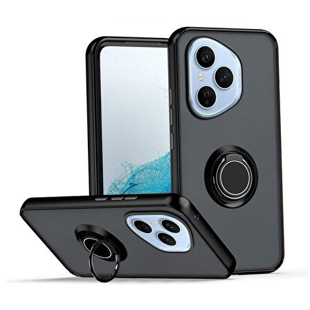 Gpack Honor 400 Pro uyumlu Kılıf Montreal Yüzüklü Mıknatıslı Silikon