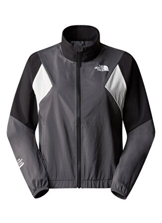 The North Face Gri Kadın Kapüşon Yaka  Rüzgarlık NF0A87FM3OD1_W MA WIND TRACK TOP