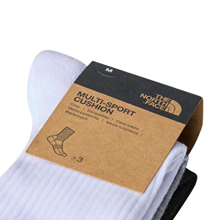 Multi Sport Cush Crew Sock 3P Unisex Çorap