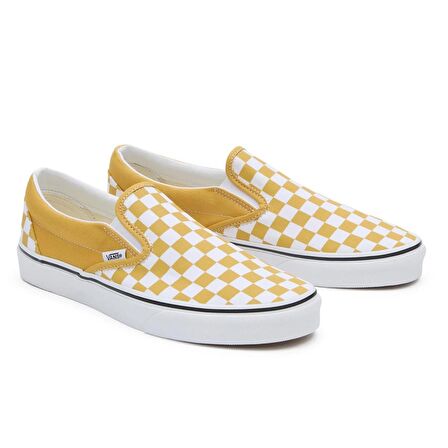 Vans Classic Slip-On Golden Glow Checkerboard Unisex Damalı Sneaker