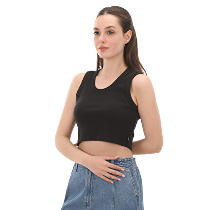 000G3JBLK1-R Vans Drew Rib Tank Kadın T-Shirt Siyah