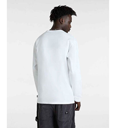 Erkek Beyaz Düz Sweatshirt Vans OFF THE WALL II LS VN000G3ZWHT1