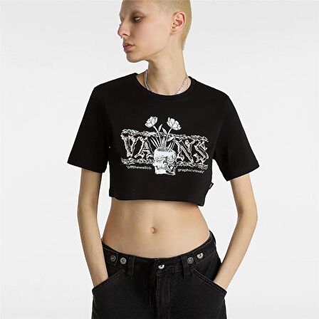 Vans Growing Ideas Crew Crop II Siyah Kadın T-shirt