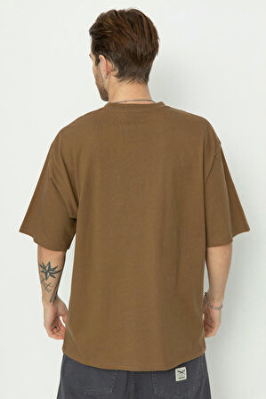 Erkek Orjinal Standart Logo T-Shirt - Kahverengi | S