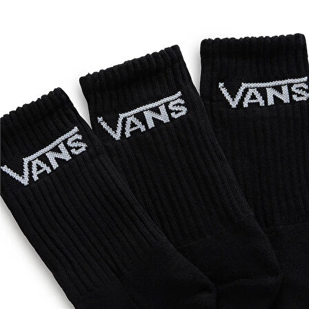 Vans WM Classic Crew WMNS 6.5-10 3pk Kadın Siyah Çorap