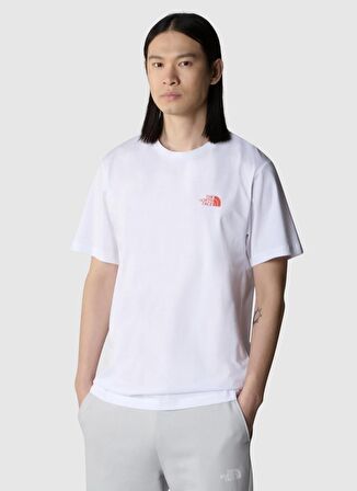 The North Face Beyaz Erkek Bisiklet Yaka Baskılı T-Shirt NF0A894ZFN41_M BINER GRAPHIC 4 TEE