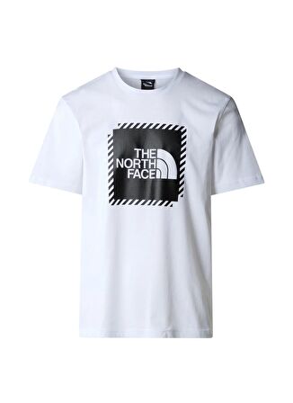 The North Face Beyaz Erkek Bisiklet Yaka Baskılı T-Shirt NF0A894YFN41_M BINER GRAPHIC 2 TEE