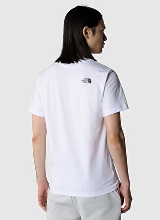 The North Face Beyaz Erkek Bisiklet Yaka Standart Fit Baskılı T-Shirt NF0A894XFN41_M BINER GRAPHIC 1 TEE