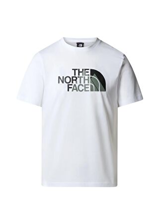 The North Face Beyaz Erkek Bisiklet Yaka Standart Fit Baskılı T-Shirt NF0A894XFN41_M BINER GRAPHIC 1 TEE