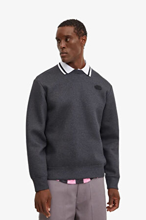 The North Face M Neck Relaxed Erkek Siyah Sweatshirt NF0A8AMAKS71