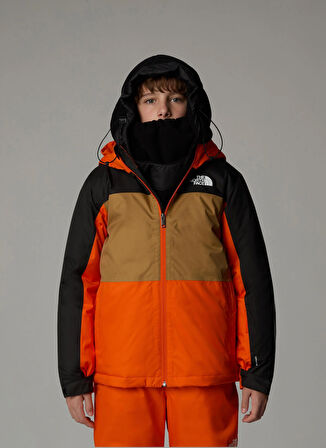 The North Face Turuncu - Siyah Erkek Çocuk Kayak Montu NF0A88TZ1OP1-B FREEDOM INSULATED J