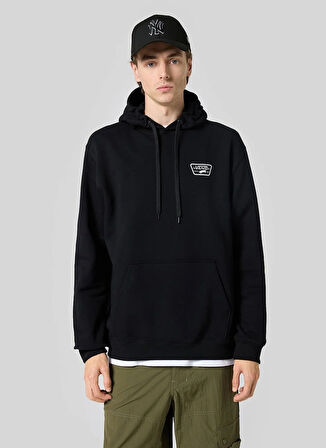 Siyah Erkek Kapüşon Yaka Normal Kalıp Sweatshirt VN000HNZBLK1-FULL PATCH PULLOVER