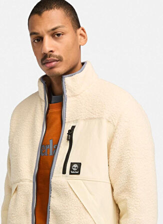 Krem Erkek Düz Yaka Normal Kalıp Ceket TB0A62EBEFL1_Sherpa Fleece Jacket