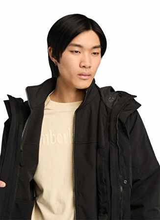 TB0A64770011-WINNCK Waterpro Jacket Siyah Fermuarlı Regular Fit Erkek Mont