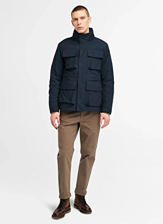 TB0A6UZJ4331-ABINGTON Waterpro Mavi Fermuarlı Regular Fit Erkek Mont