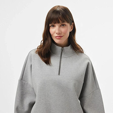 Elevated Double Knit Loose Mock Neck