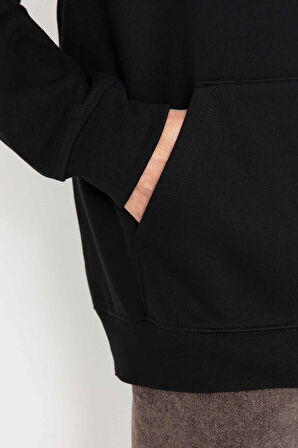 Erkek Core Basic Kapüşonlu Sweatshirt - Siyah | S