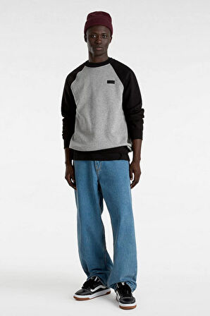 Erkek Core Basic Raglan Crew Sweatshirt - Gri | XS