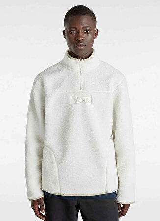Krem Erkek Fermuarlı Yaka Normal Kalıp Sweatshirt VN000HPFFS81-VANS BOXED SHERPA QZIP