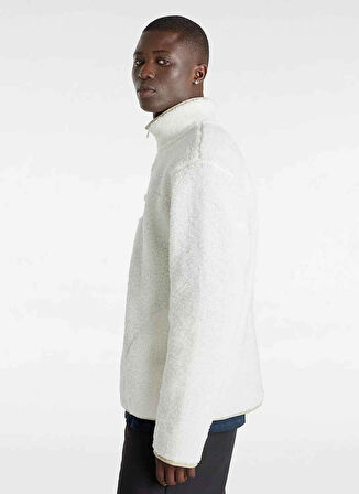Krem Erkek Fermuarlı Yaka Normal Kalıp Sweatshirt VN000HPFFS81-VANS BOXED SHERPA QZIP