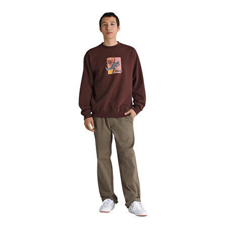 Vans Style Guy Loose Crew Erkek Kahverengi Sweatshirt