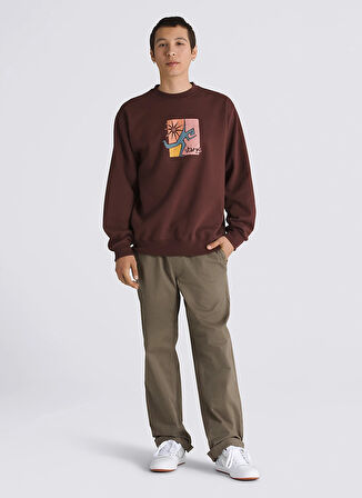 Bordo Erkek Bisiklet Yaka Normal Kalıp Sweatshirt VN000HPR7YO1-Style Guy Loose Crew