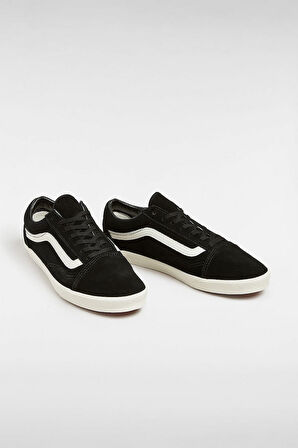  Unisex Yan Şeritli Old Skool Lowpro Sneaker - Siyah/Beyaz | 42