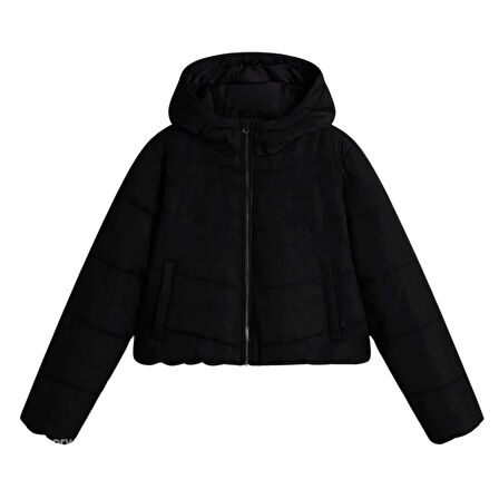 Vans MTE FOUNDRY CROP PUFF HOOD Kadın Siyah Mont