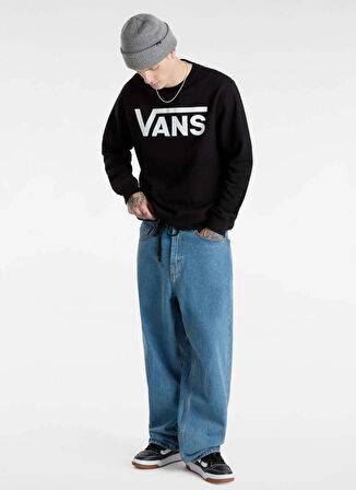 Siyah Erkek Bisiklet Yaka Normal Kalıp Sweatshirt VN000JSFY281-VANS CLASSIC III CREW