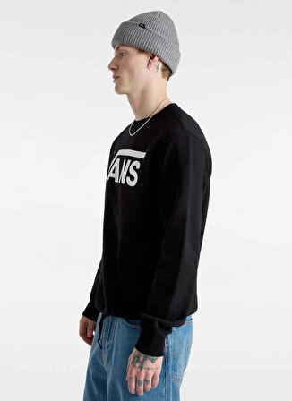 Siyah Erkek Bisiklet Yaka Normal Kalıp Sweatshirt VN000JSFY281-VANS CLASSIC III CREW