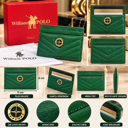 WİLLİAMPOLO Anka Hakiki Deri Unisex Kartlık-İnce Tasarım 