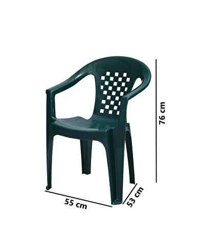 Omnipazar MT-GF147 Argento Plastik Bahçe Balkon Koltuk Sandalye 4'lü Set 