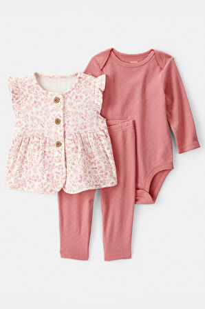Kız Bebek Yelekli Set CTR-1T268210