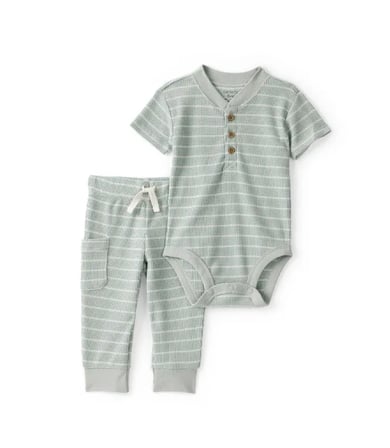 Carters Erkek Bebek Body Pantolon Set 1U270410 Yeşil