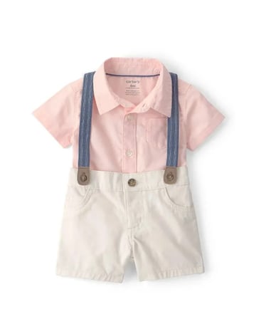 carters erkek bebek body şort set 1u634810 pembe