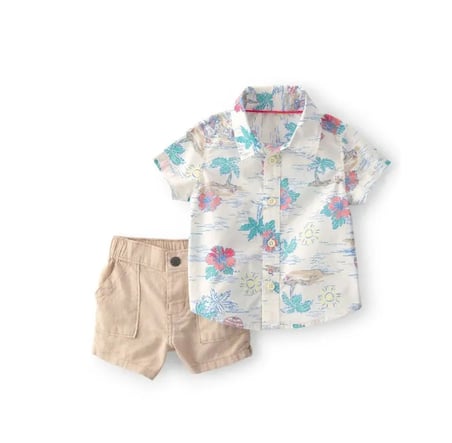 carters erkek bebek gömlek şort set 1u638510 renkli