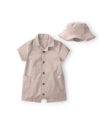 carters erkek bebek kısa tulum 1u590910 bej