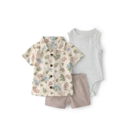 Carters Erkek Bebek Gömlek Şort Set 1U585410 Renkli