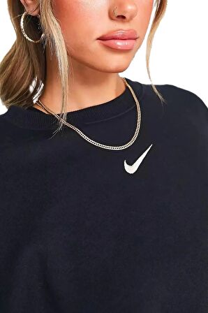 Nike Sportswear Essantial Collection Oversize Kesim Siyah Kadın Sweatshrit