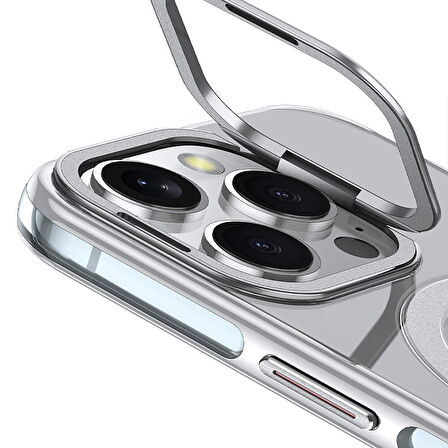 Gpack iPhone 16 Pro uyumlu Kılıf Wlons Magsafeli Renkli Çerçeve Standlı Efsane Kapak