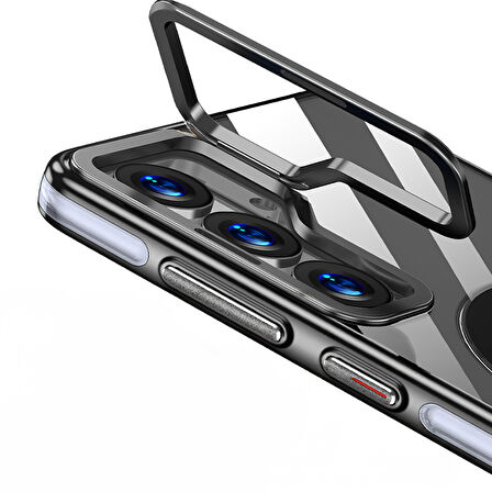 Gpack Samsung Galaxy S25 Plus uyumlu Kılıf Wlons Magsafeli Renkli Çerçeve Standlı Efsane Kapak