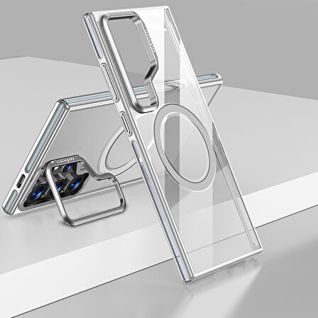 Gpack Samsung Galaxy S25 Ultra uyumlu Kılıf Wlons Magsafeli Renkli Çerçeve Standlı Efsane Kapak