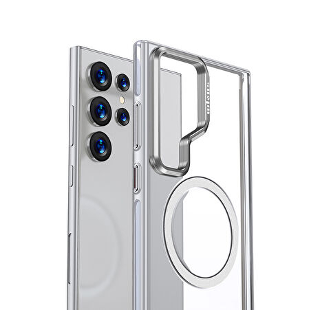 Gpack Samsung Galaxy S25 Ultra uyumlu Kılıf Wlons Magsafeli Renkli Çerçeve Standlı Efsane Kapak