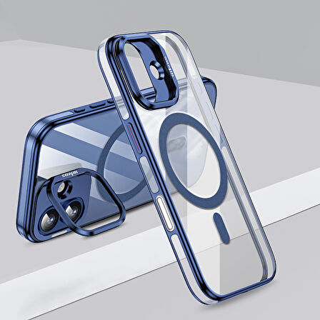 Gpack iPhone 17 uyumlu Kılıf Wlons Magsafeli Renkli Çerçeve Standlı Efsane Kapak