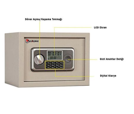 Mühlen Schutz 25-LB | Ekranlı & Alarmlı Elektronik Çelik Para Kasası