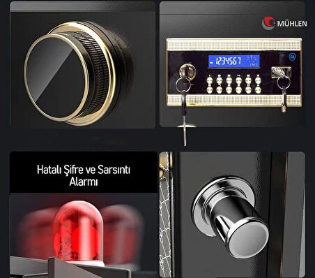 MÜHLEN Grand Safe Box 120H | Büyük Boy Şifreli & Anahtarlı Çelik Kasa